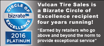 Vulcan Tire Sales is a Bizrate Circle of Excellence recipient two years running! "Earned by retailers who go above and beyond the norm to provide exceptional service"