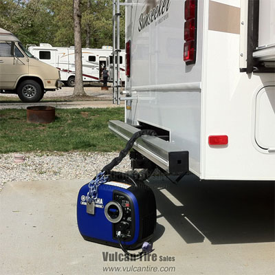 SCC/Peerless Anti-theft & Chain Kit on Generator at Campground